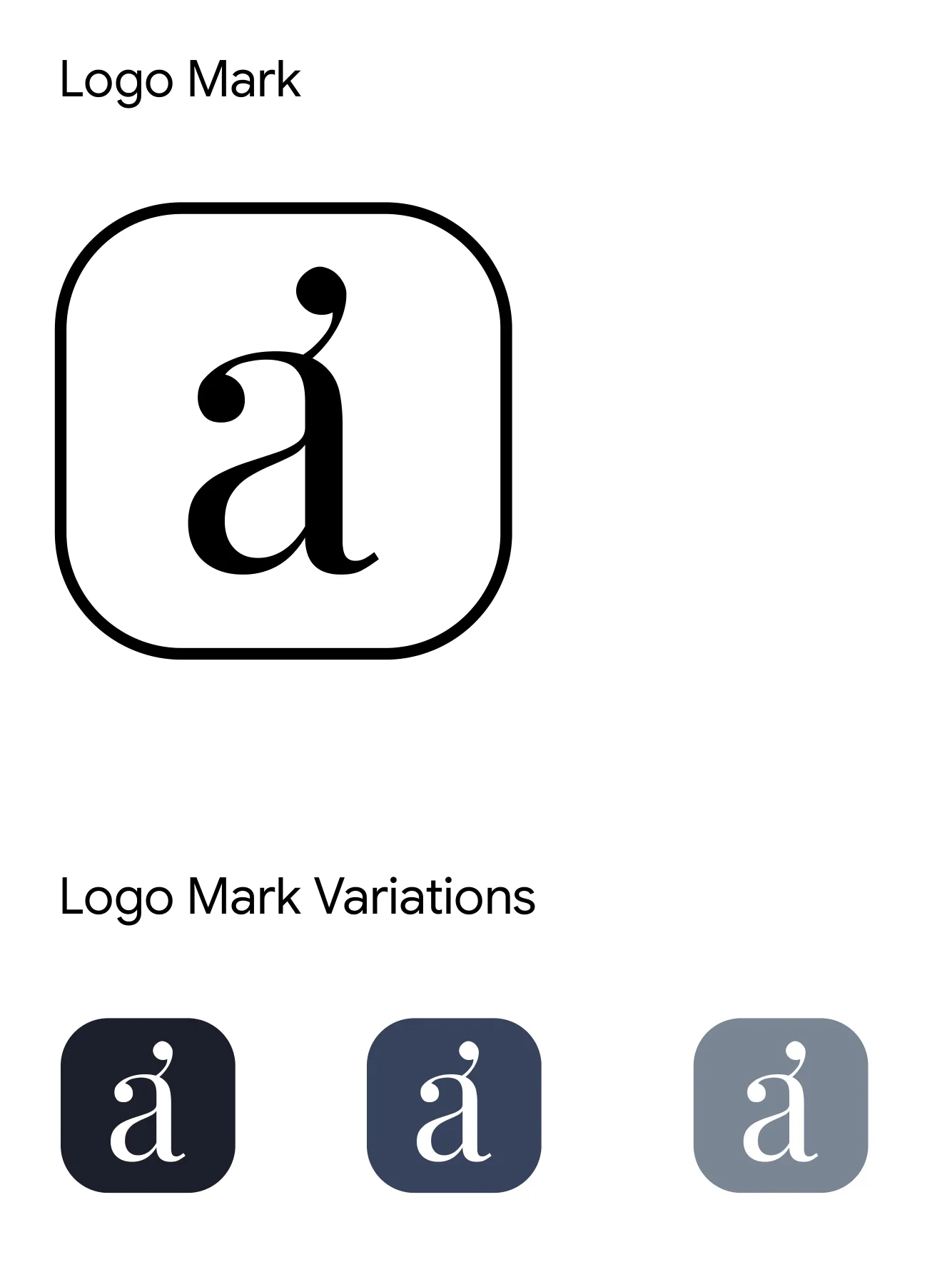 Audelà logo mark and its dark, navy, and mist variations