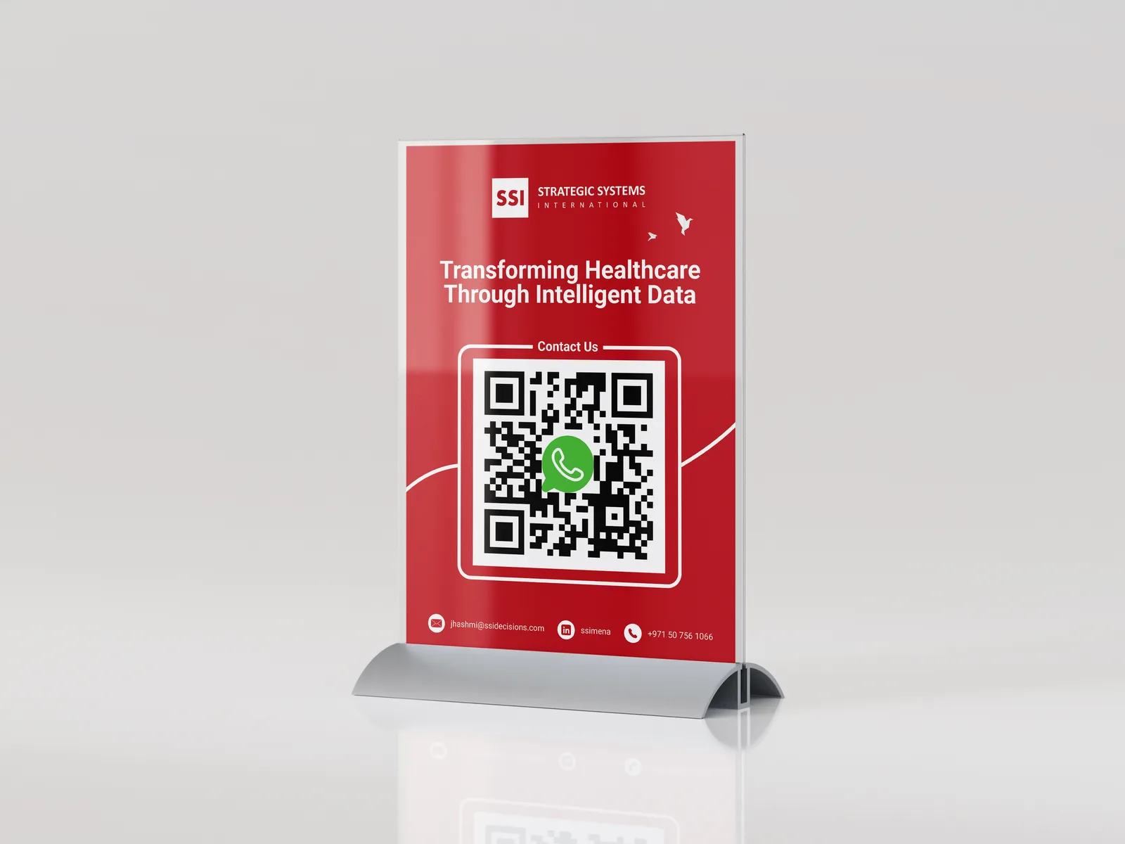 QR code stand for the SSI booth